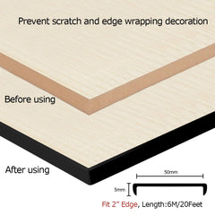 Aroilder self adhesive edge trim applied to a table edge for quick finish
