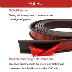 Aroilder plywood edge band in brown provides protective edging on wood surfaces.