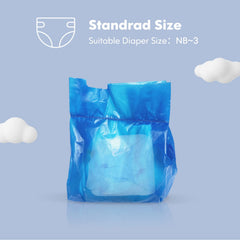 Aroma Room standard-size bags measure 6.7 by 10.8 inches for NB to size 3 diapers.