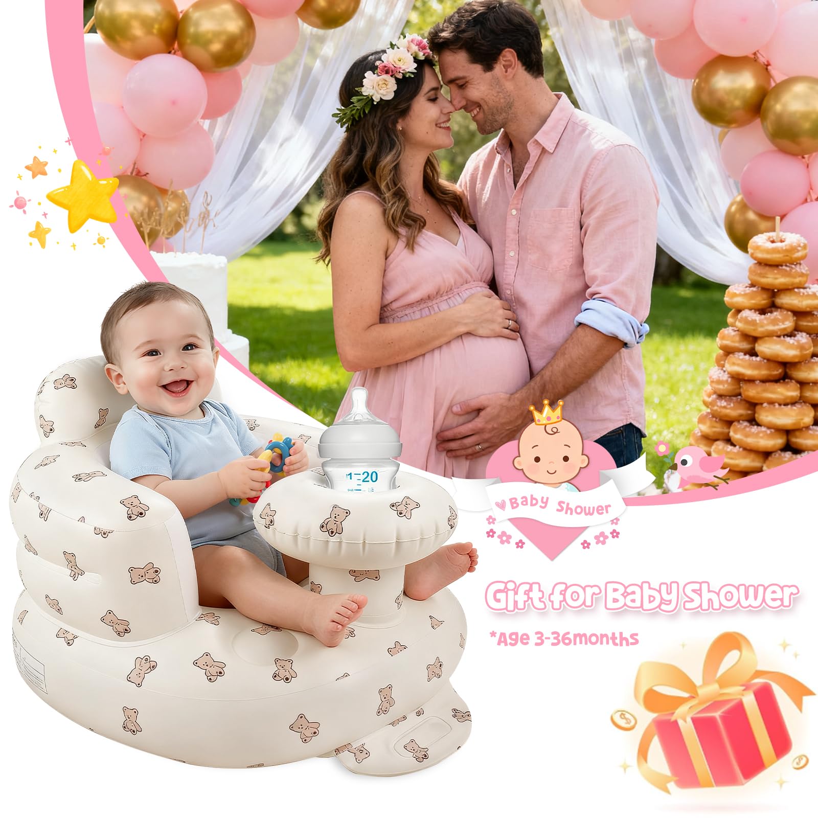 Arscniek Biscuit Bear inflatable chair supports versatile seating at home and on trips