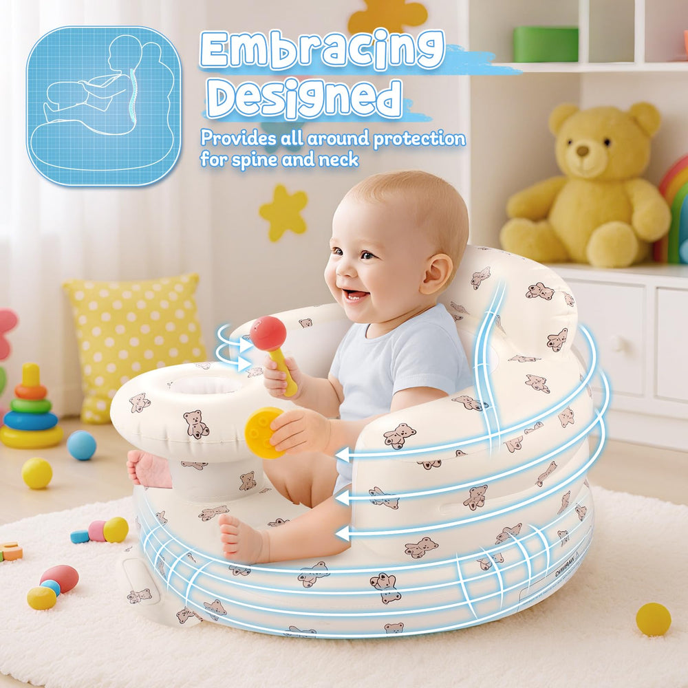 Arscniek tray holder keeps toys and bottles within easy reach