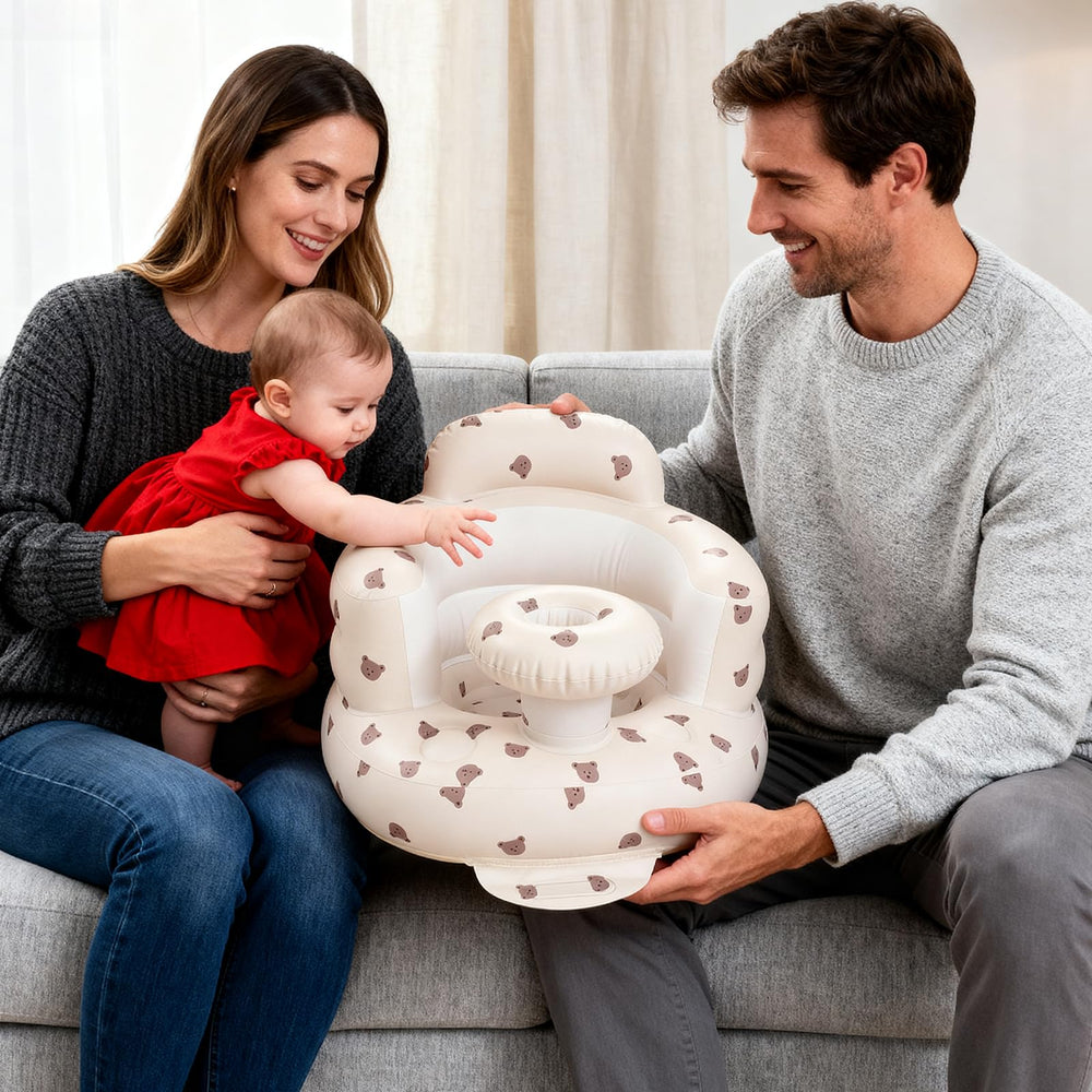 Arscniek bear head design offers cozy seating appeal.