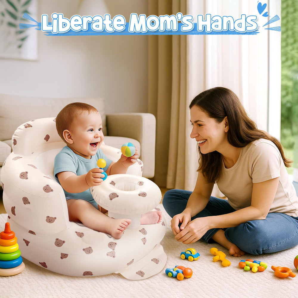 Arscniek inflatable baby seat in action showing fast inflation.