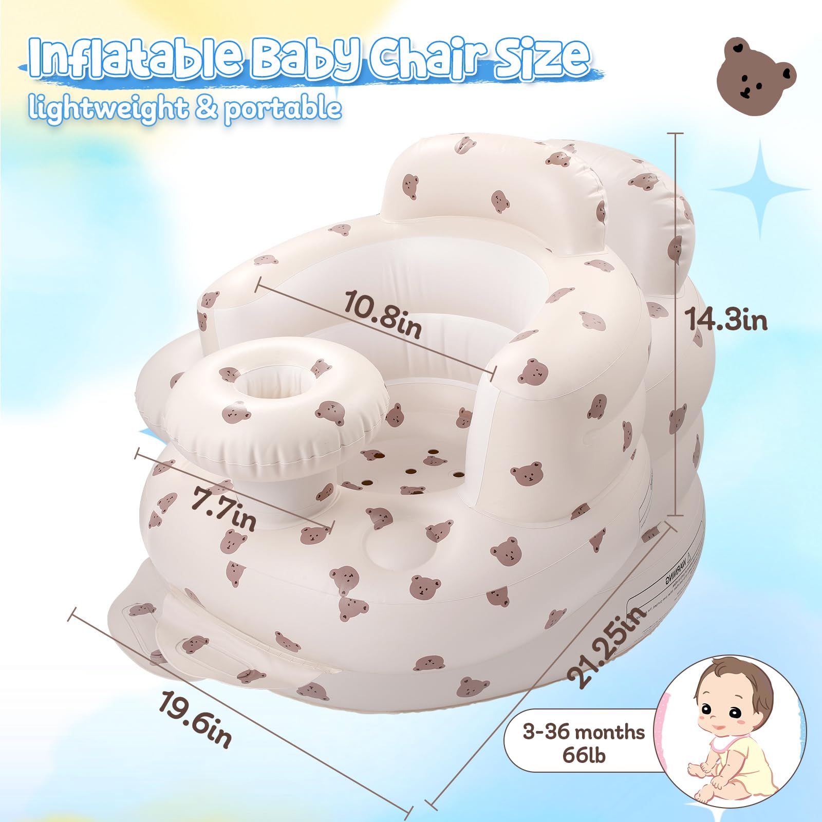 Arscniek seat tray with toy holder supports feeding or play.