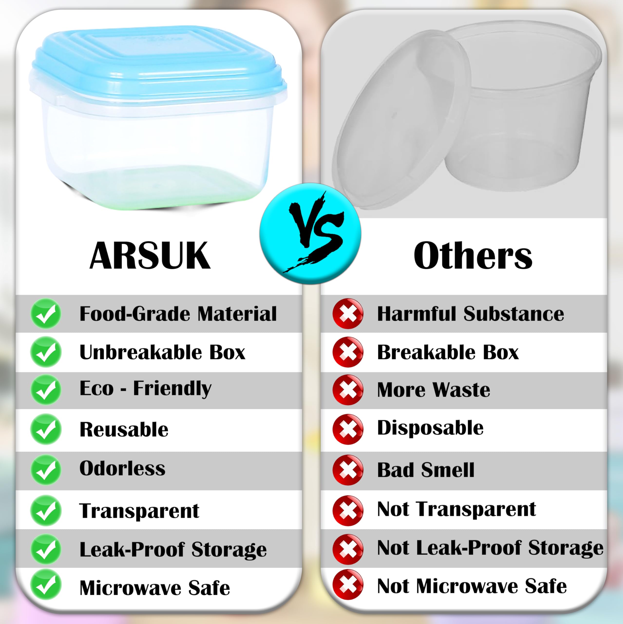 ARSUK transparent storage jars offering easy content recognition