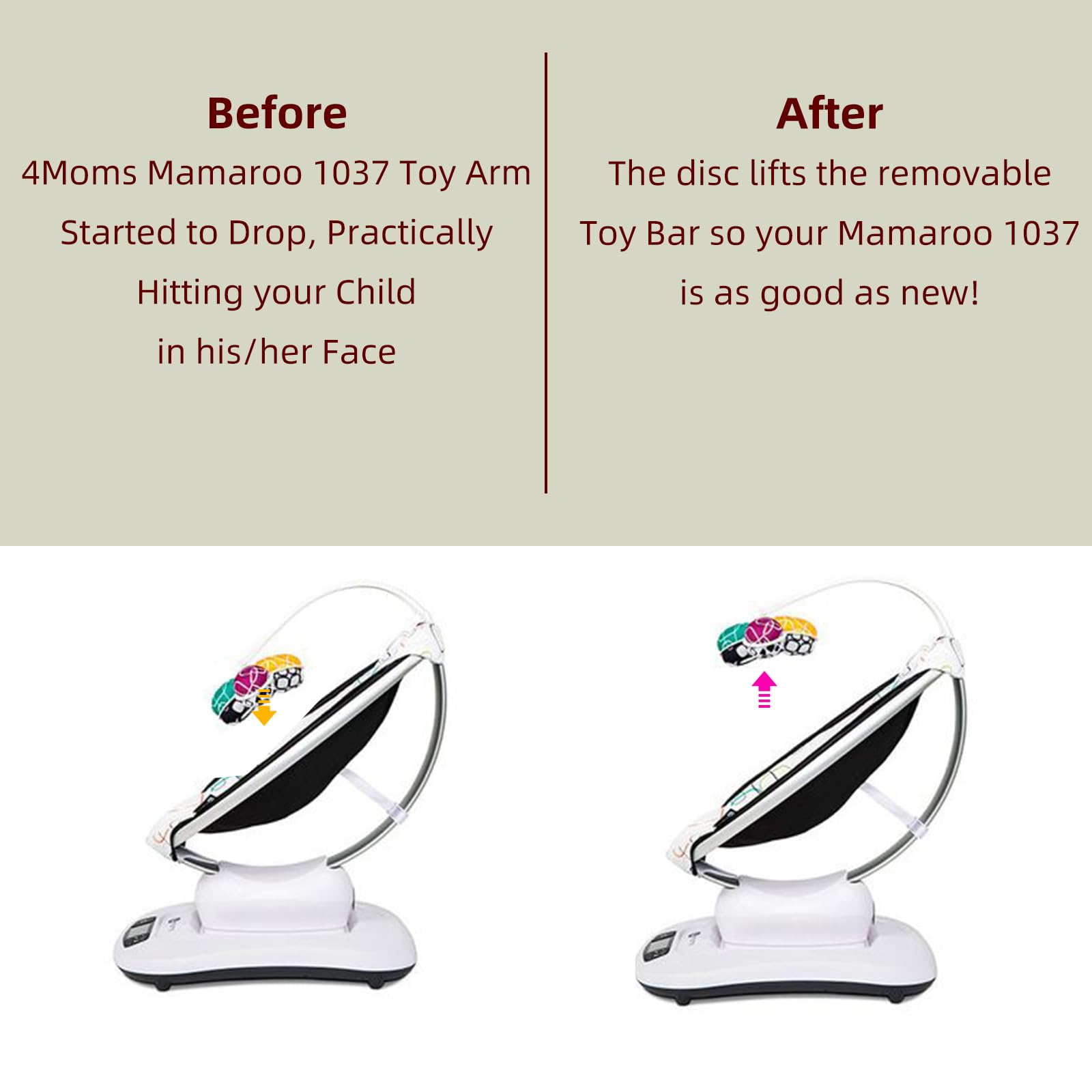 ARSUNOVO toy pole conversion attachment compatible with Mamaroo 1037.