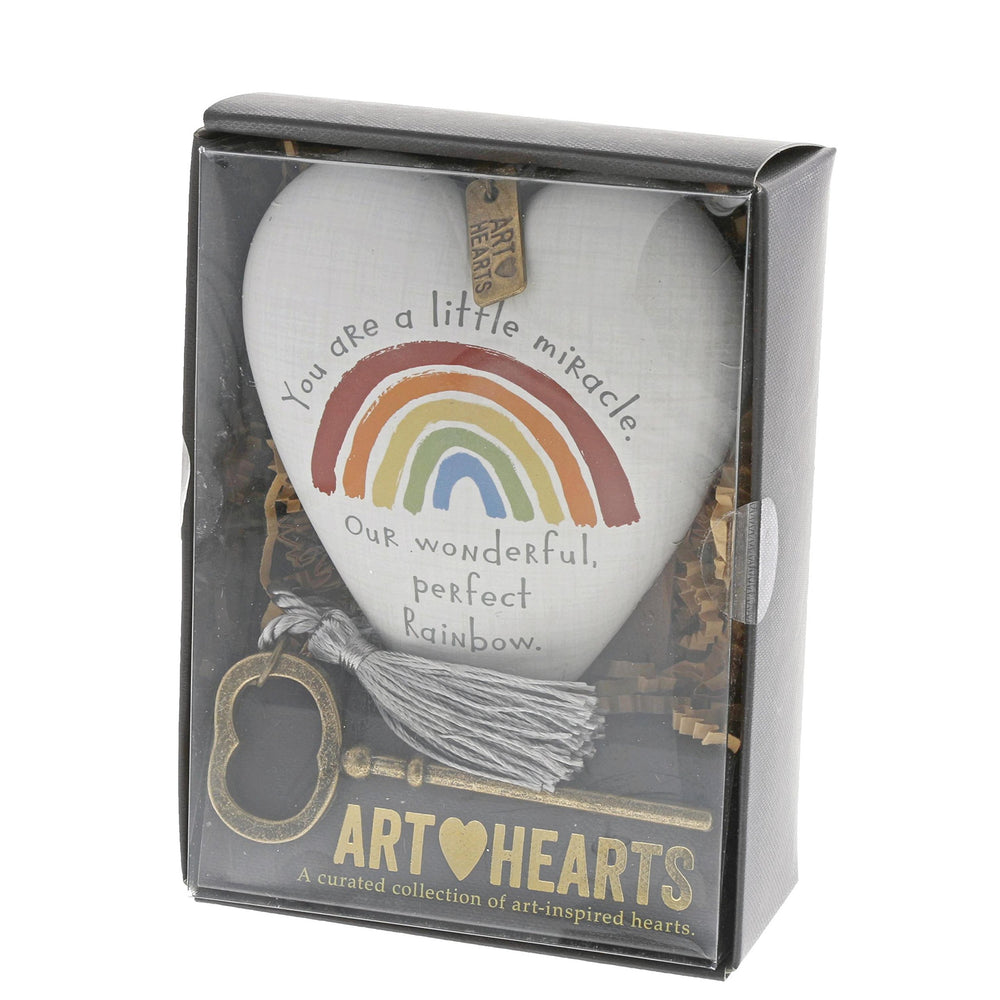 ART HEARTS easel backer enables standing or hanging display options.