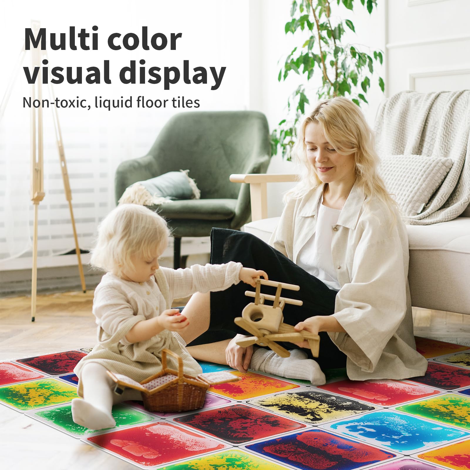 Art3d Liquid Fusion Tiles playroom floor setup for kids