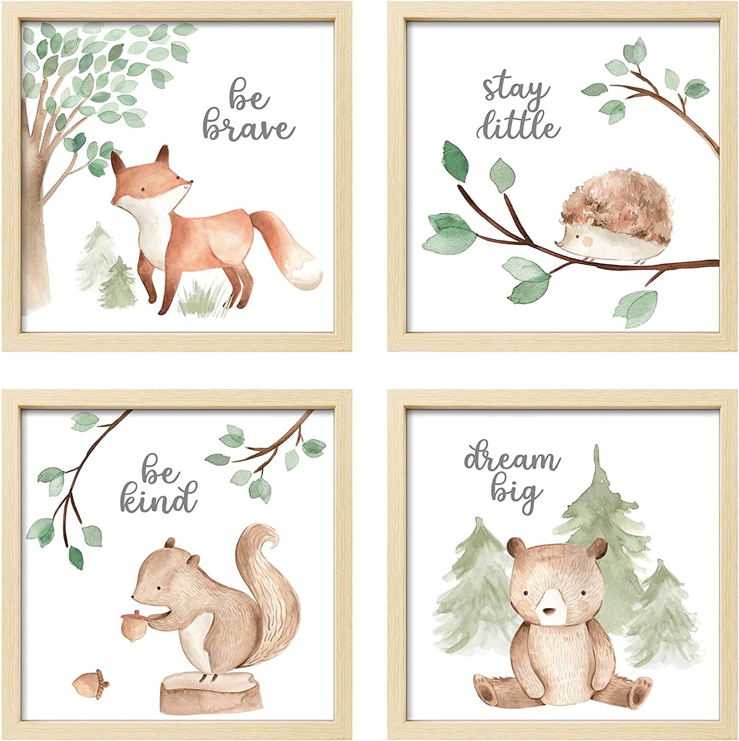 ArtbyHannah framed woodland fox print for nursery wall decor and playful learning