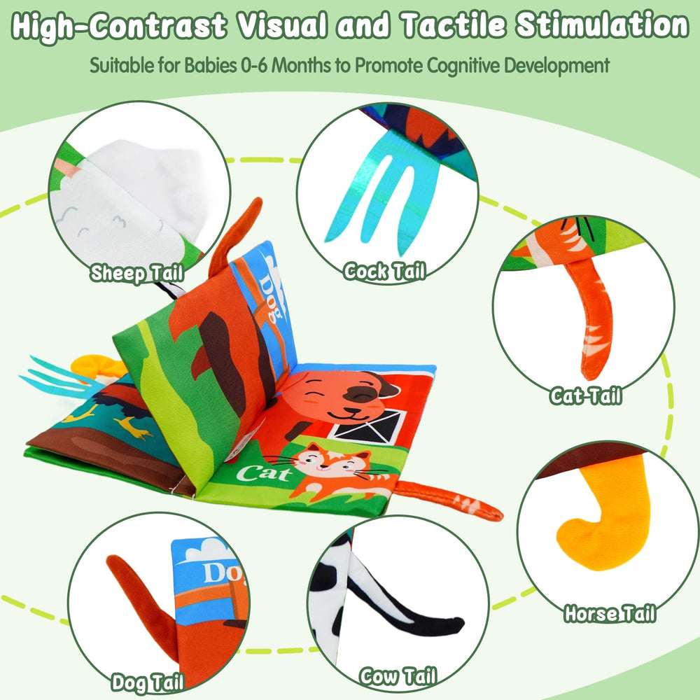 ArtCredit Baby Book high-contrast pages promote focus with bold patterns.