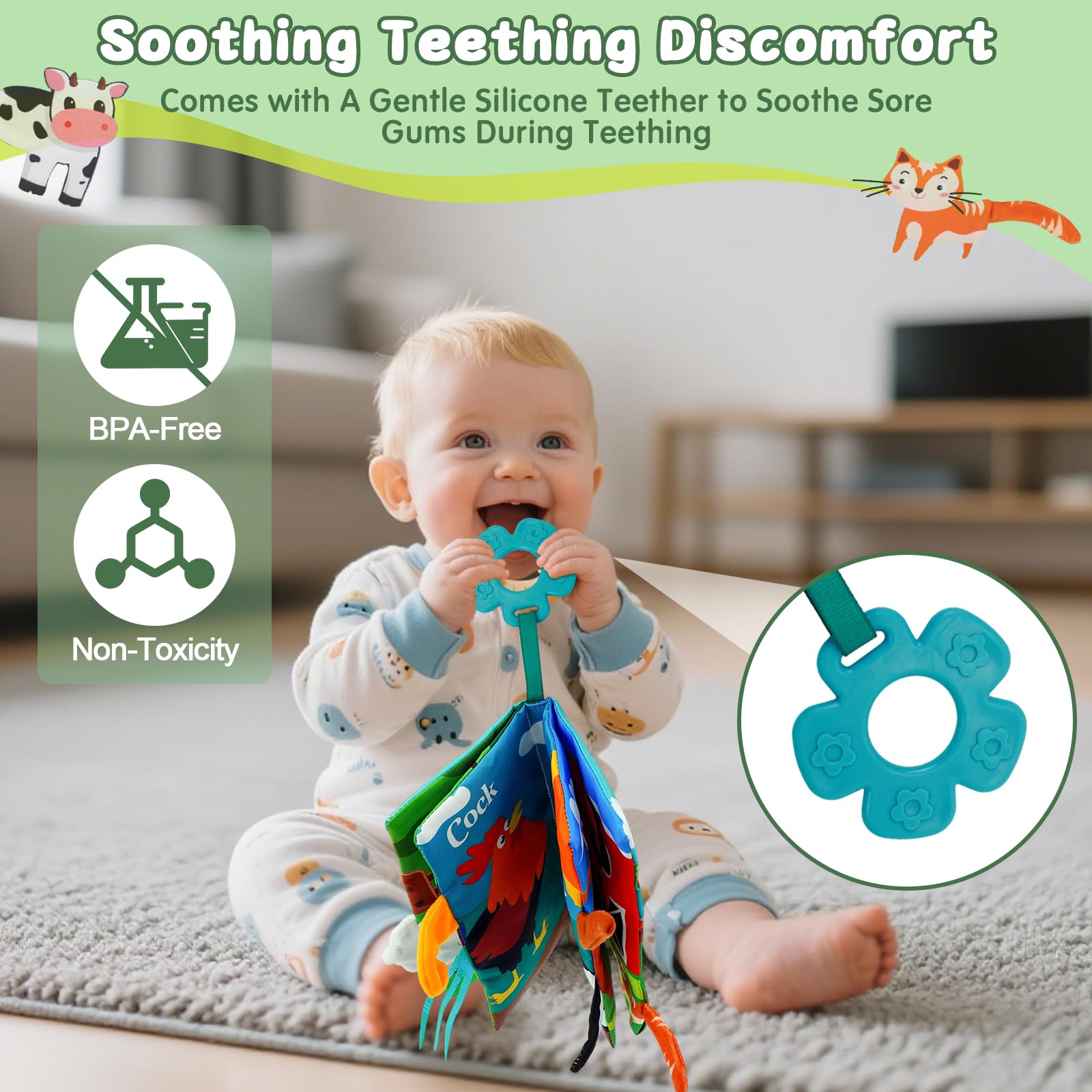 ArtCredit Baby Book Montessori design encourages early language through play prompts.