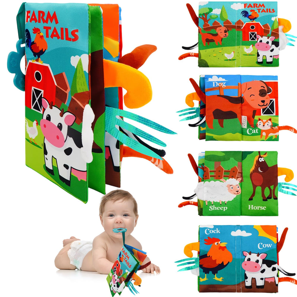 ArtCredit Baby Book teether engages gums with safe silicone and soft textures.