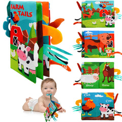 ArtCredit Baby Book teether engages gums with safe silicone and soft textures.