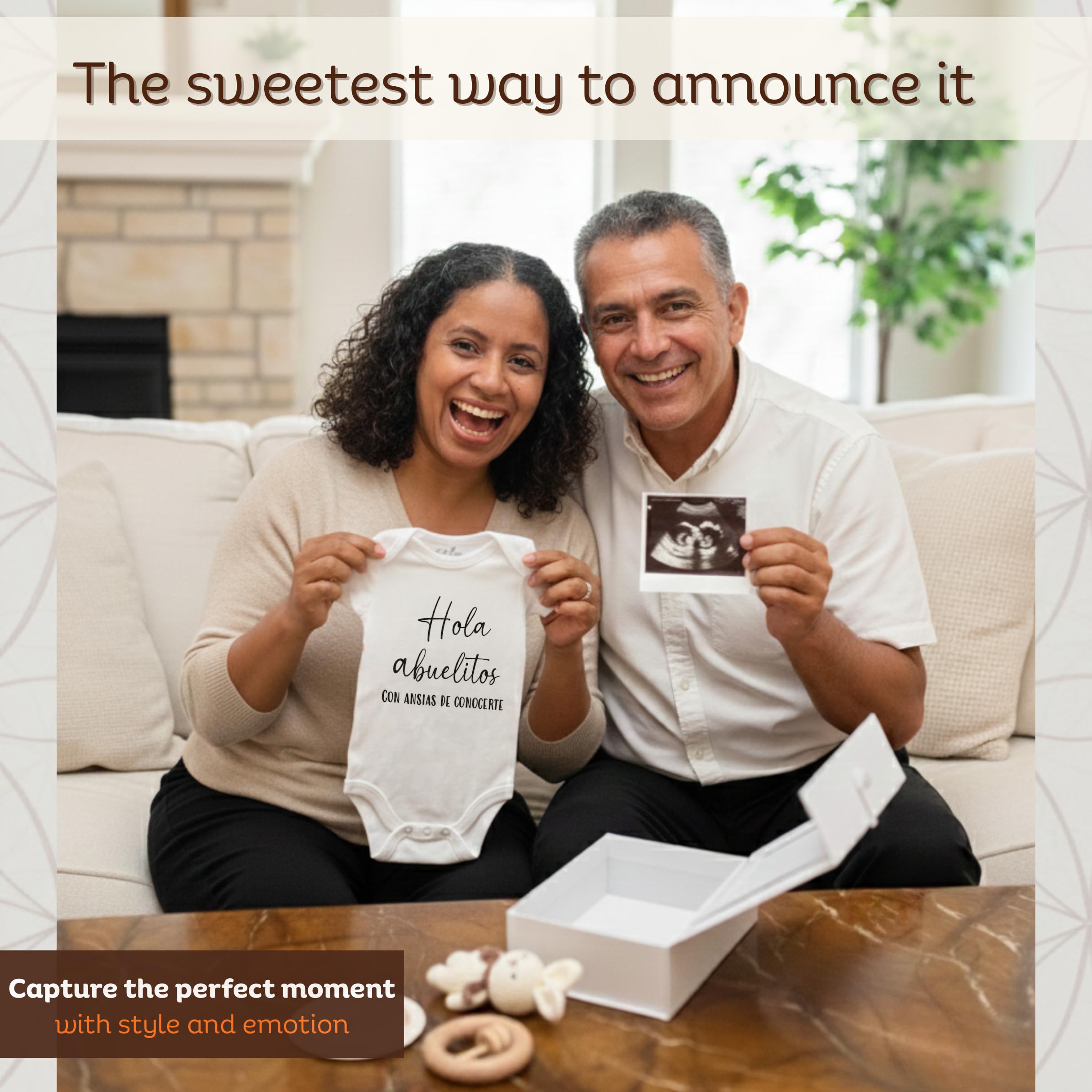 ArtEleven box ready to gift for grandma and grandpa pregnancy news.