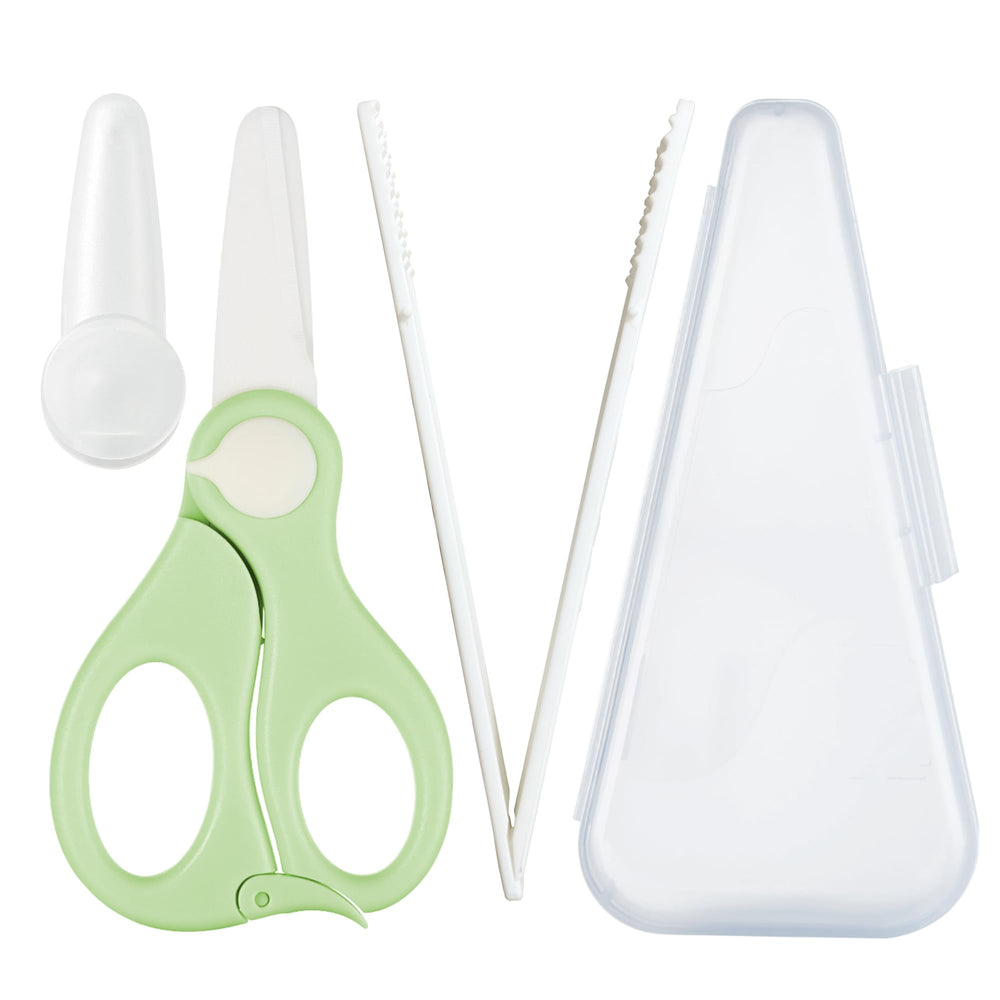 Artenny baby food scissors with travel case set, ideal for compact storage and on-the-go meals.