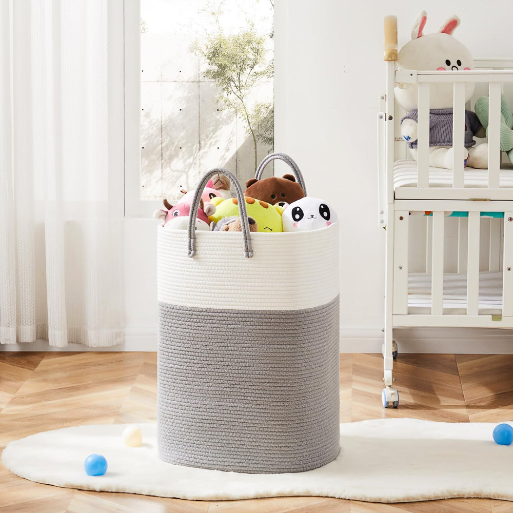 Artfeel 60L grey laundry basket, ideal for clothes and blankets