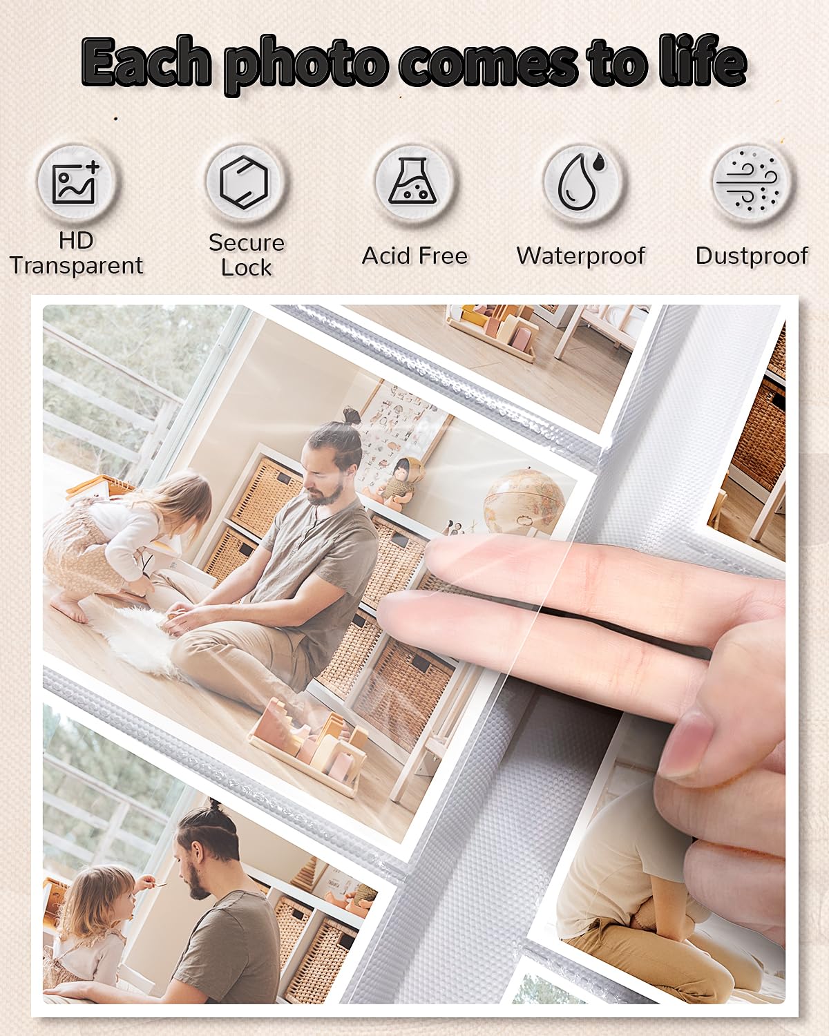 Artfeel acid-free white pages help preserve memories over time.