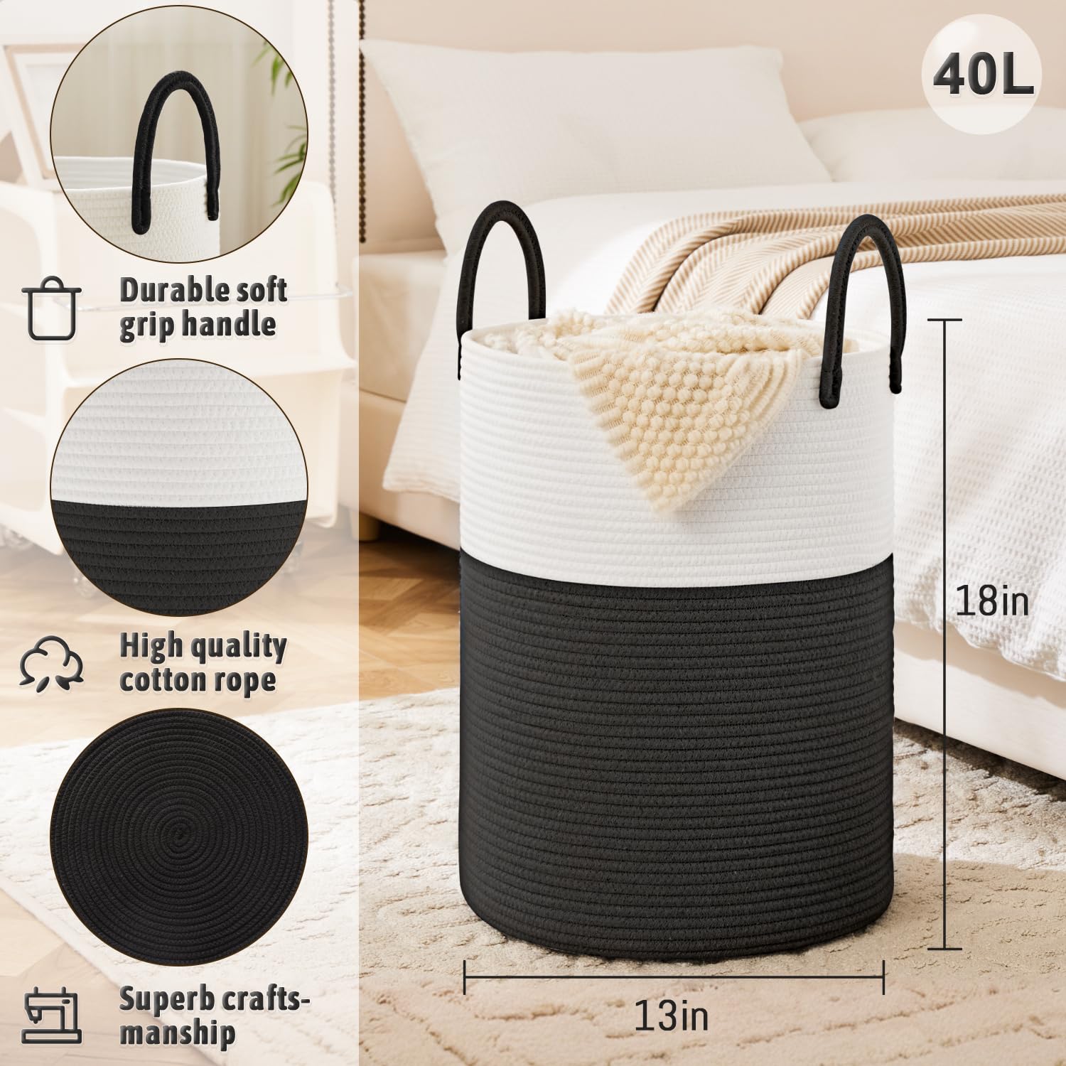 Artfeel mildew-free airflow-friendly basket helps reduce dampness around dirty clothes.