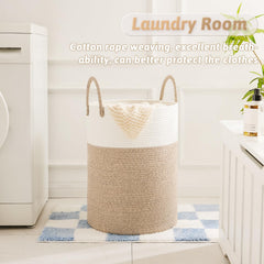 Artfeel cotton rope hamper showing breathable weave for air circulation.