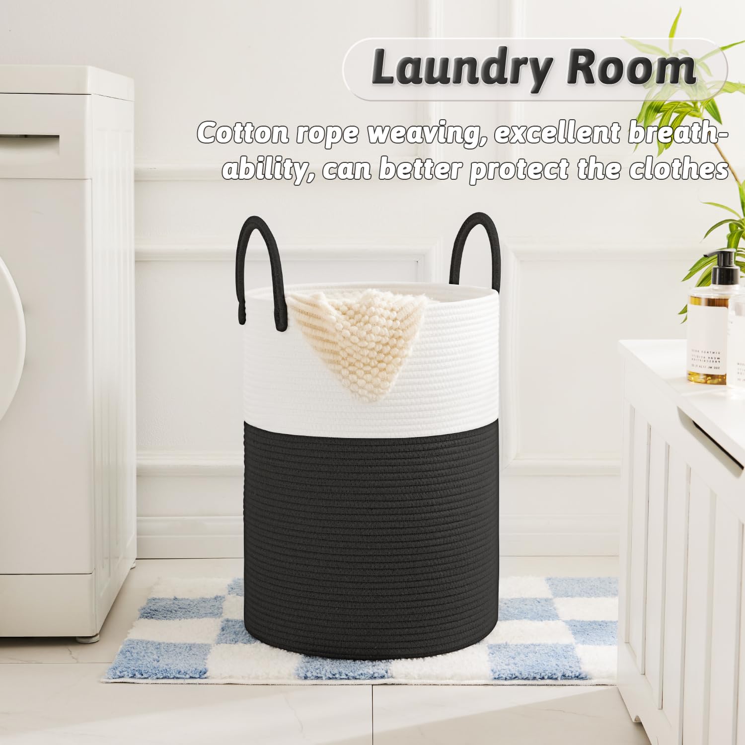 Artfeel woven hamper close-up highlights durable handwoven cotton rope and breathable design.