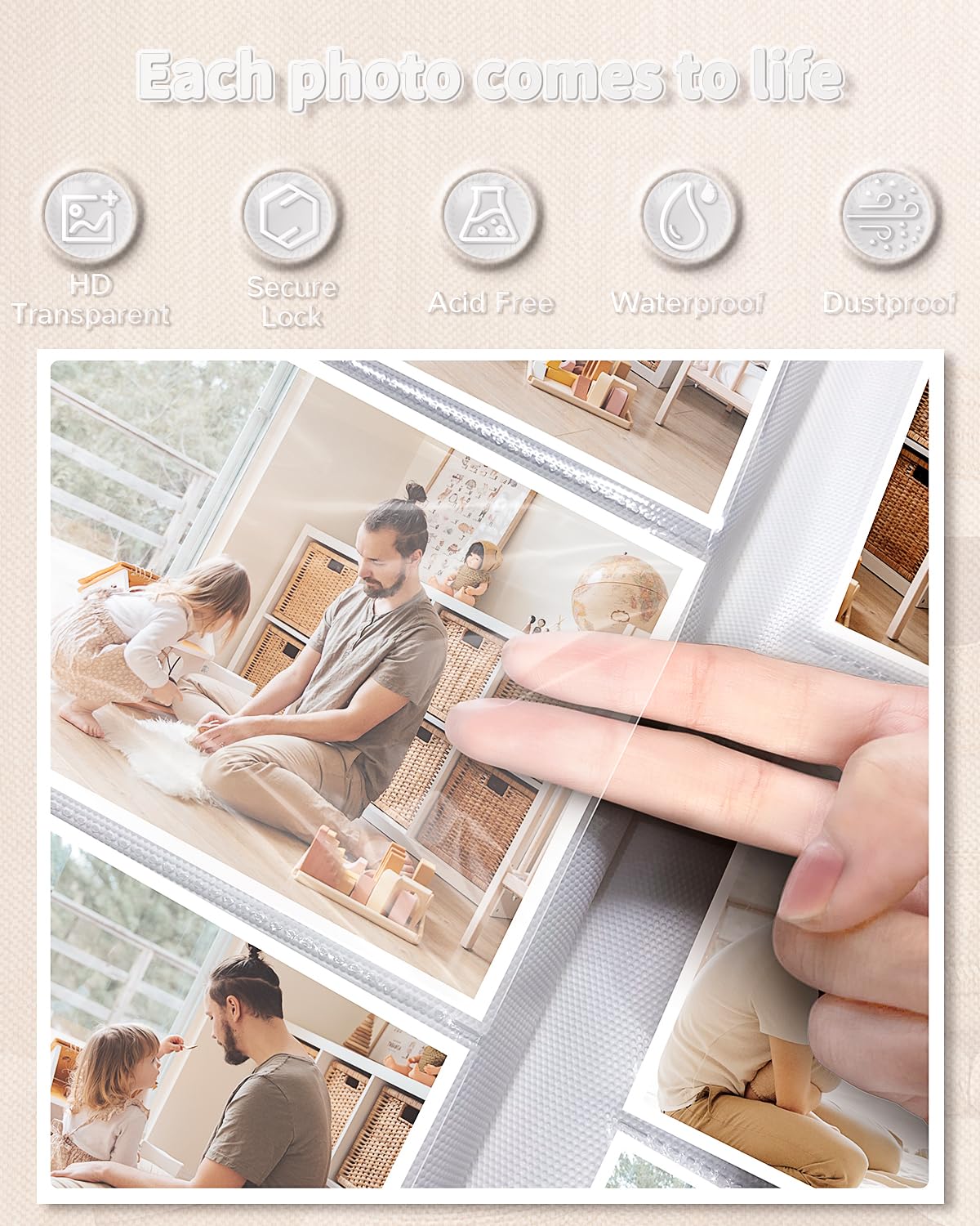 Artfeel acid-free pages protect photos from aging and damage.