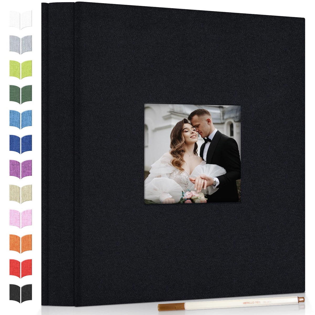 Artfeel photo album with cover window displays a personalized memory theme.