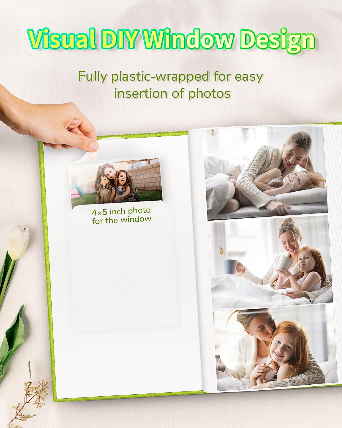 Artfeel album front window cover displays a cherished photo at a glance