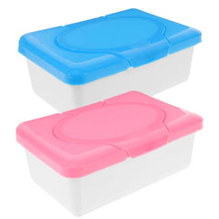 Artibetter wet tissue box pink on vanity keeps tissues organized and accessible.