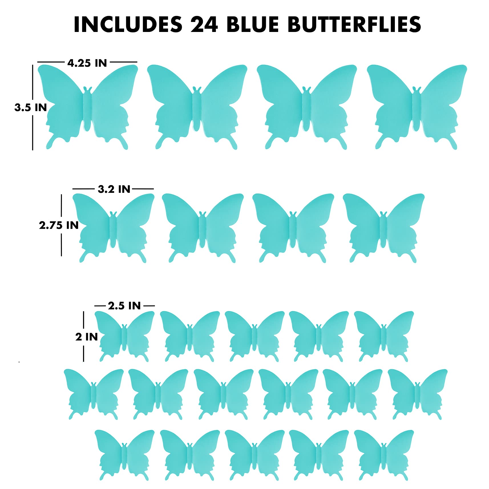 Artivo cute blue butterfly wall decals medium butterflies brighten a toddler room.