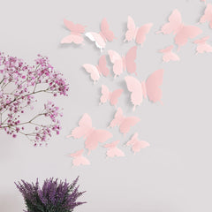 Artivo pastel pink butterfly wall decals, medium butterflies to brighten a toddler room decor.