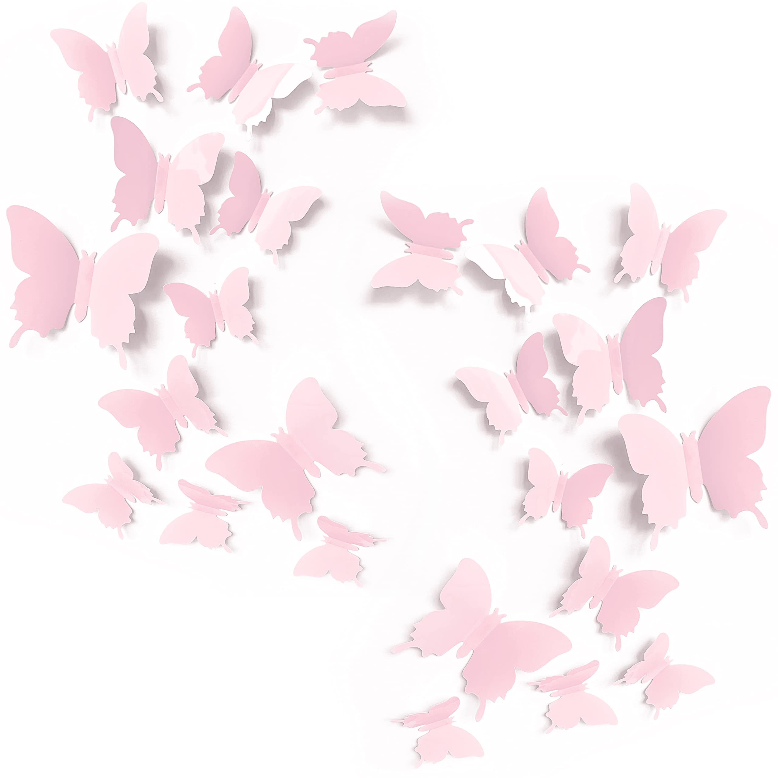 Artivo pink butterfly wall decals, small stickers for delicate accent décor in nurseries.