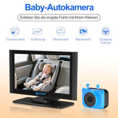 Artman dual camera split-screen showing two rear-seat views for twins or pets.