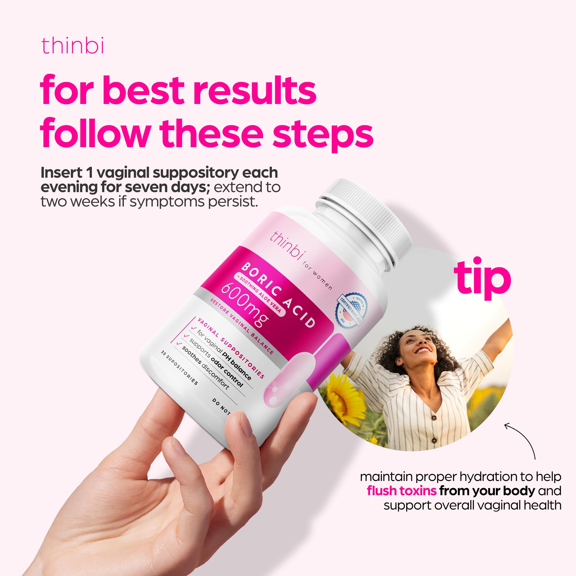 Artnaturals Thinbi clinical study graphic suggesting boric acid support