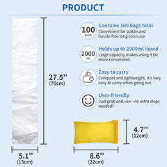 Artojoy 100-pcs bag set close-up highlights sturdy PE material with easy tear-open access.