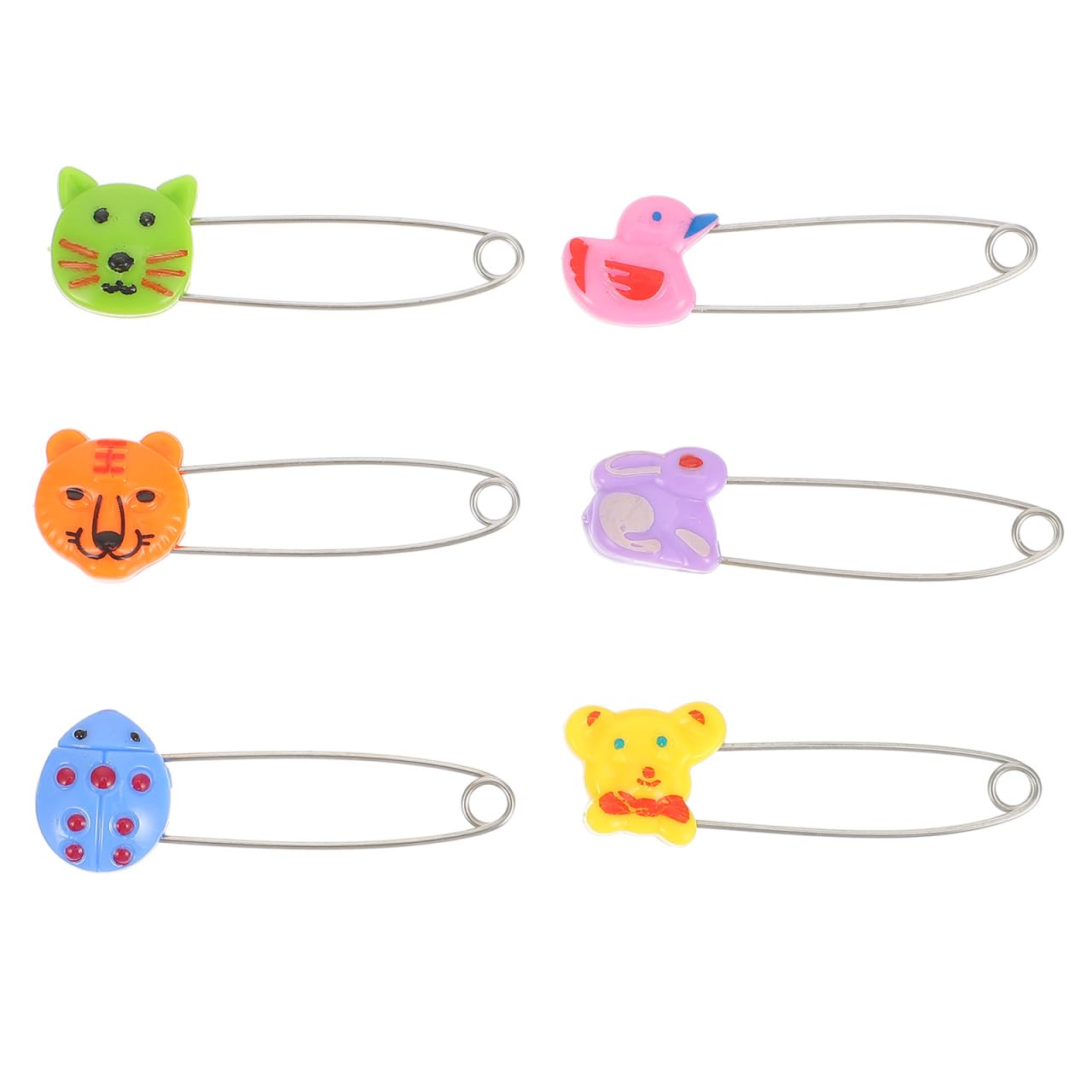 ARTSEWPLY diaper pins closeup with plastic safety head for gentle, secure fastening.