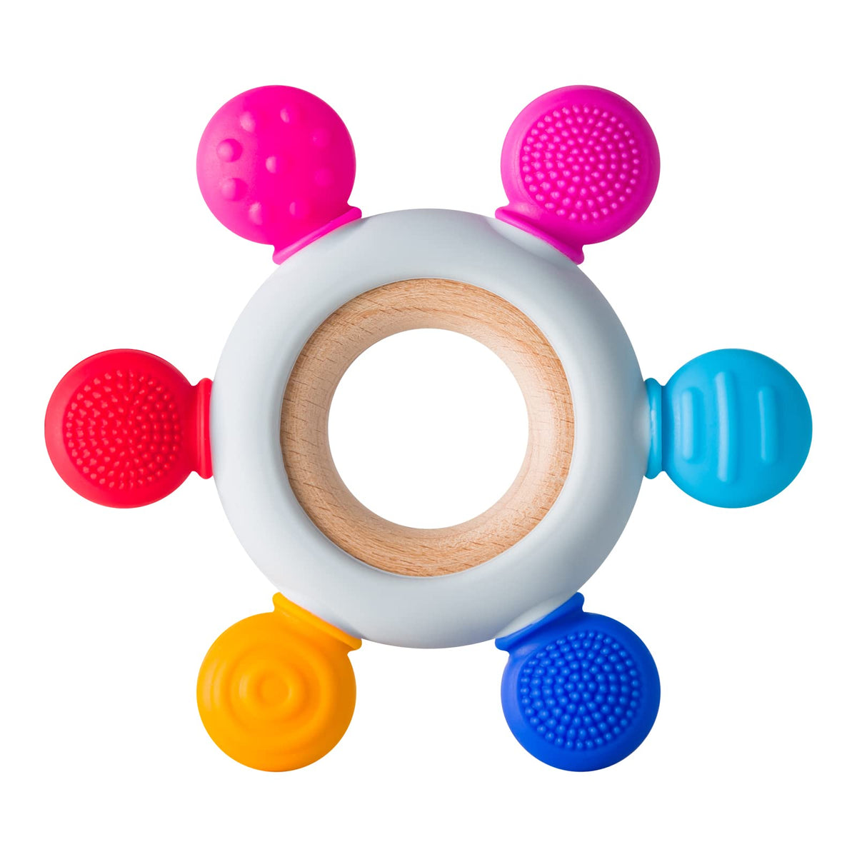 Arudyo Ocean silicone teether helps soothe teething gums with safe, flexible silicone.