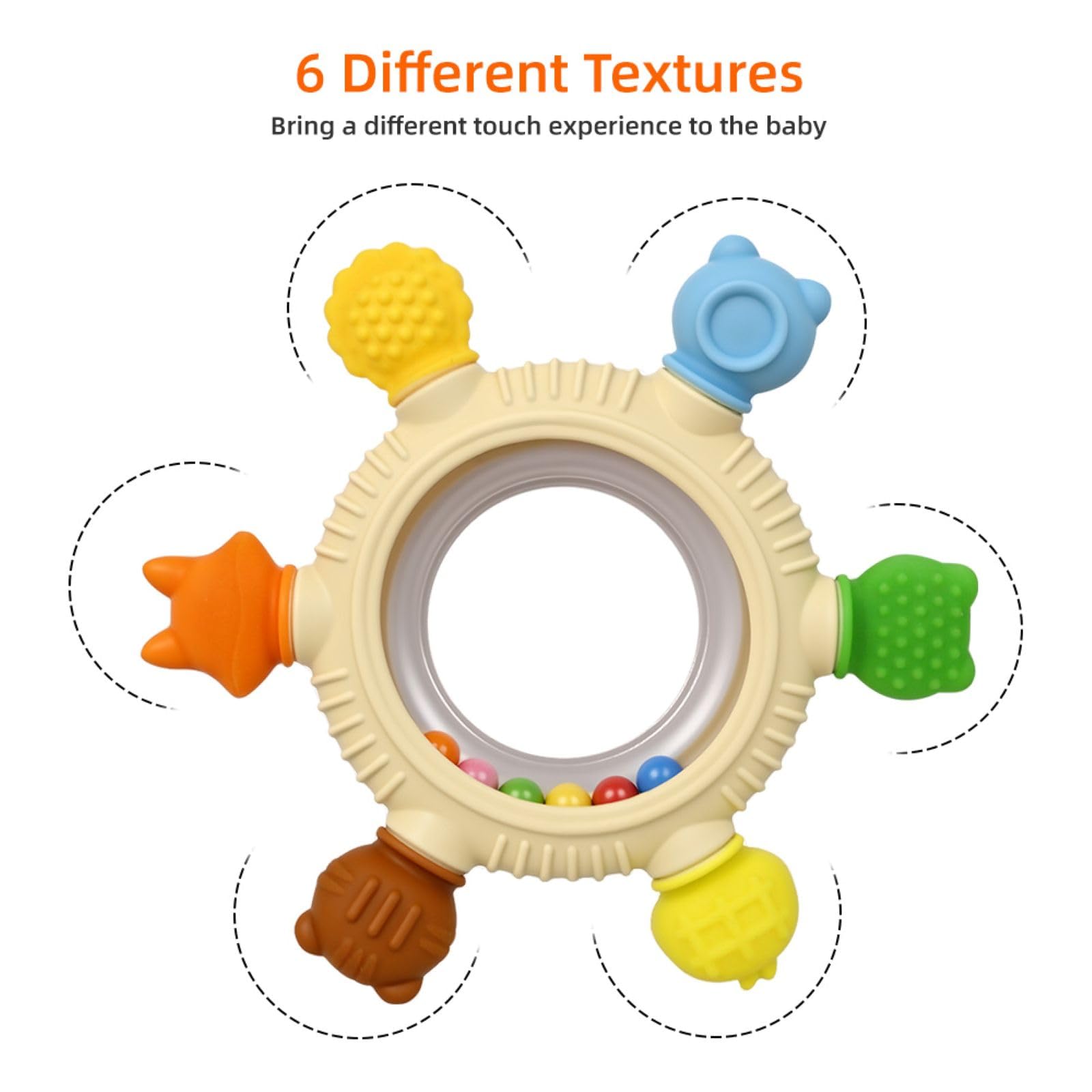 Arudyo teething ring plush animal combines comfort and engagement.