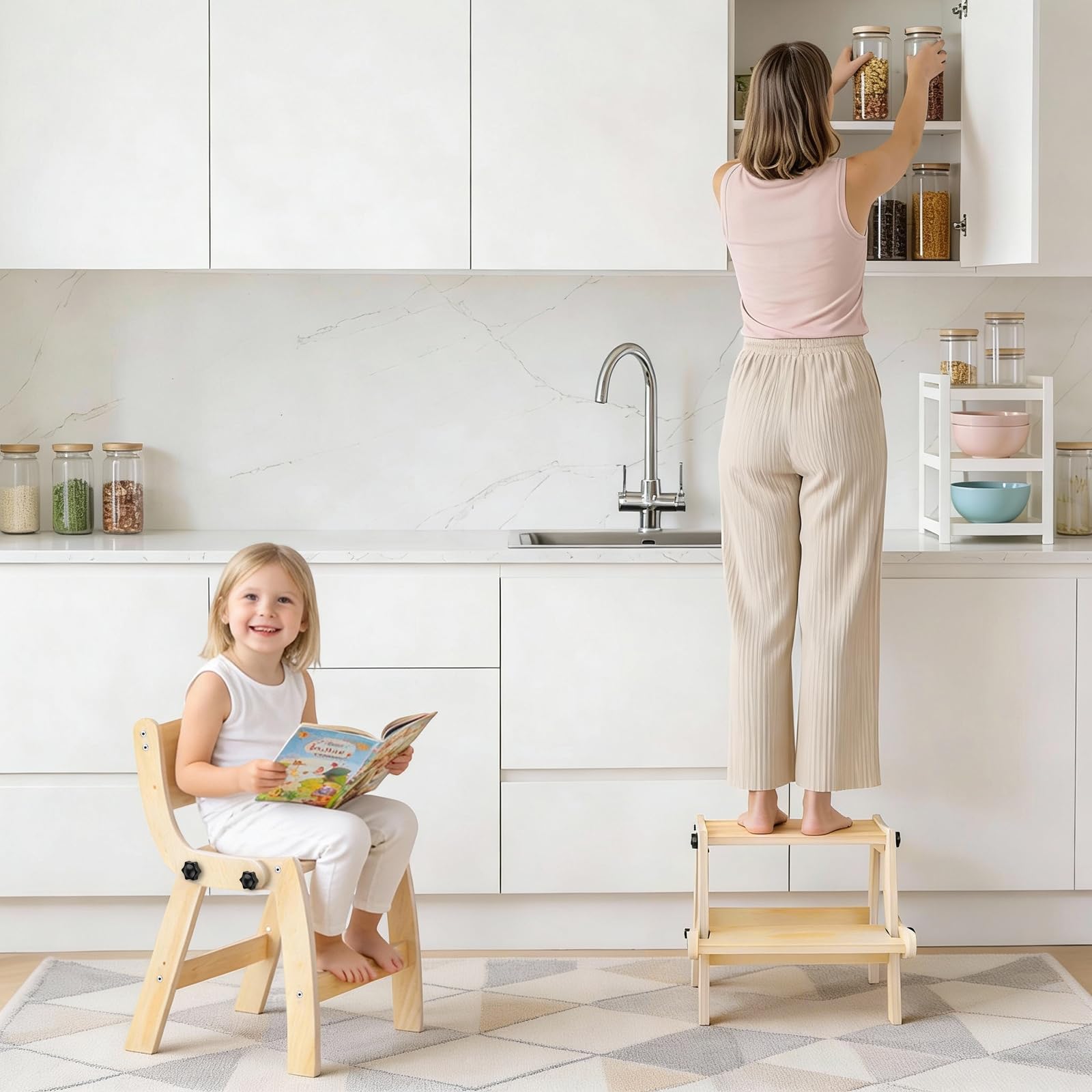 Arwion toddler step stool sink-use sturdy for bathroom tasks.