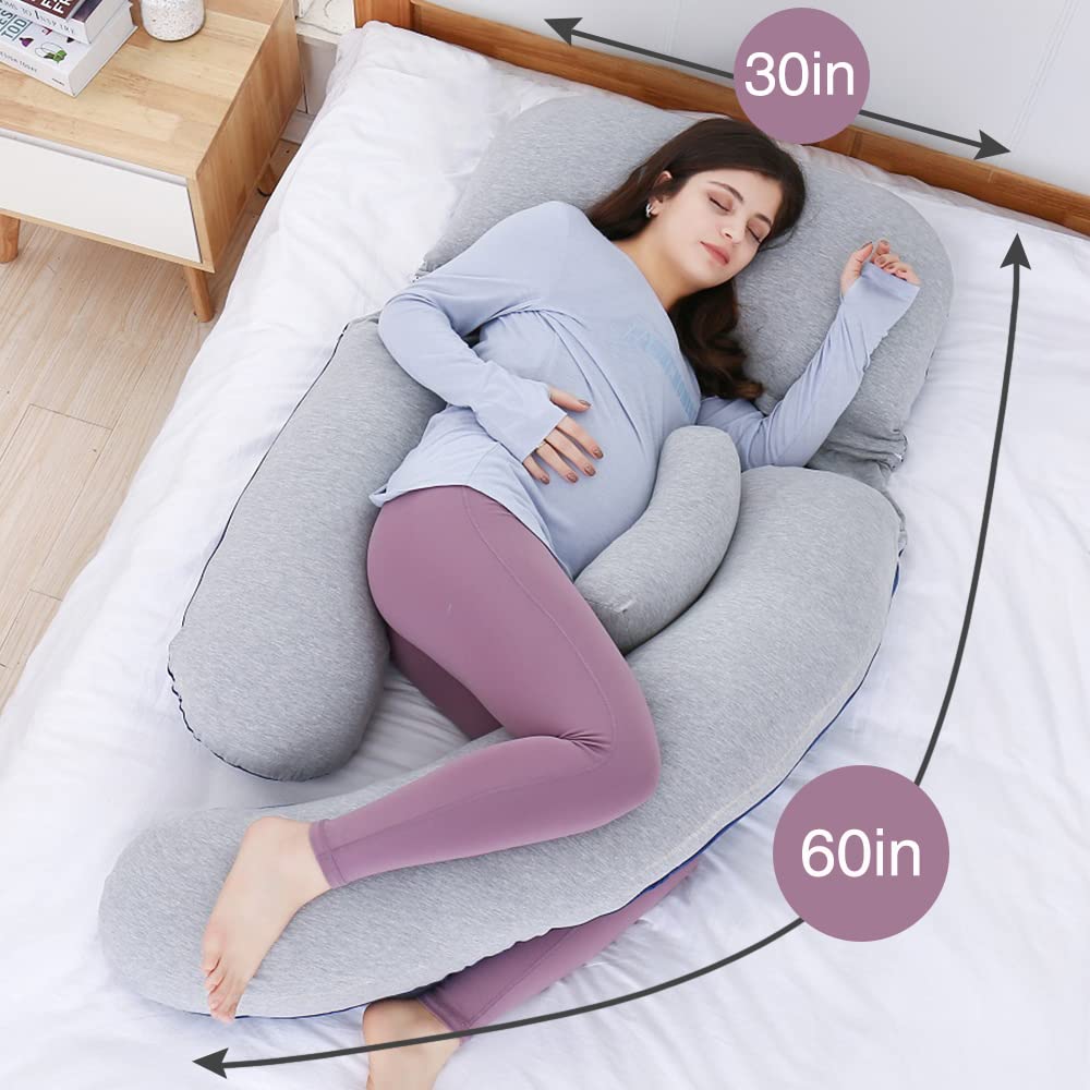 AS AWESLING full body pillow with 45-degree bump pillow for bump support.