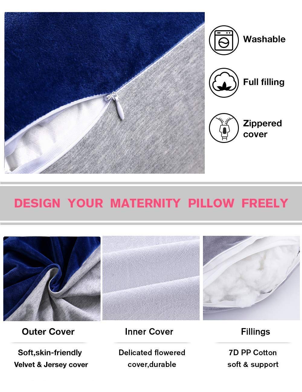 AS AWESLING 45-degree bump pillow supports the bump while resting