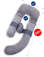 AS AWESLING 60in full body pillow with C-shaped cradle supports alignment