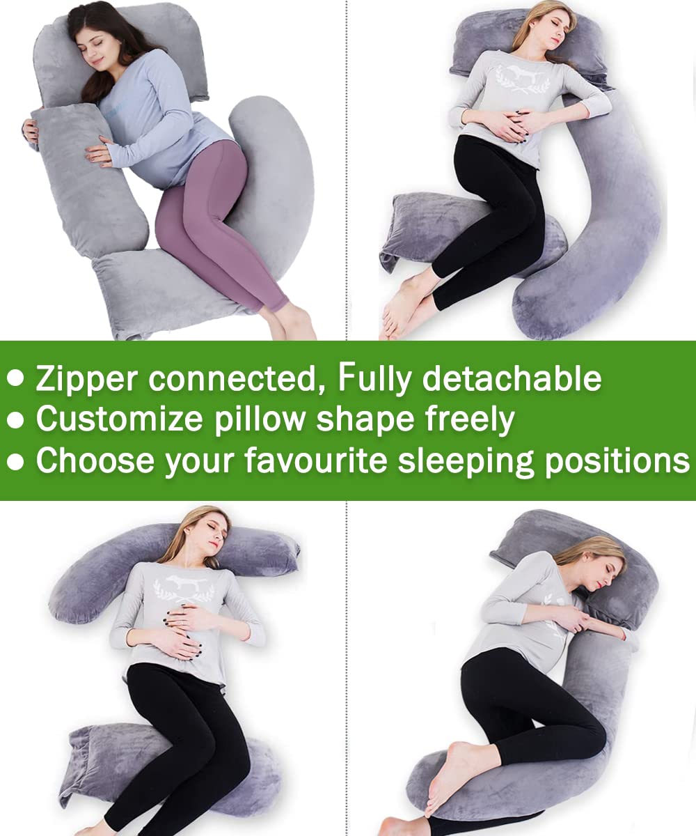AS AWESLING full body pillow in U-shape cradles you during side sleeping.
