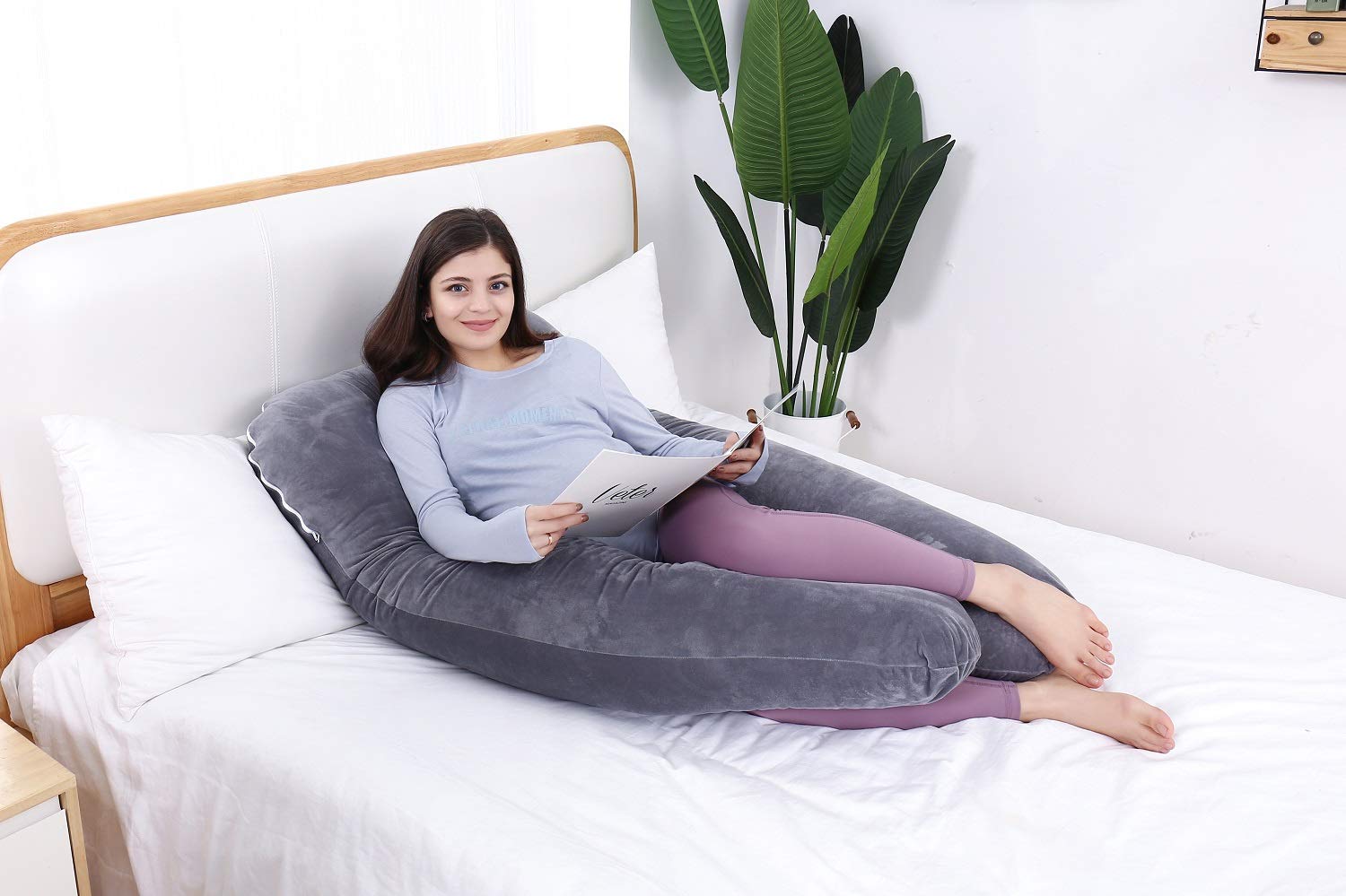 AS AWESLING body pillow adapts to back, side, and stomach sleeping styles.