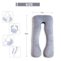 AS AWESLING U-shaped design cradles head, neck, back, and belly for balanced relief.