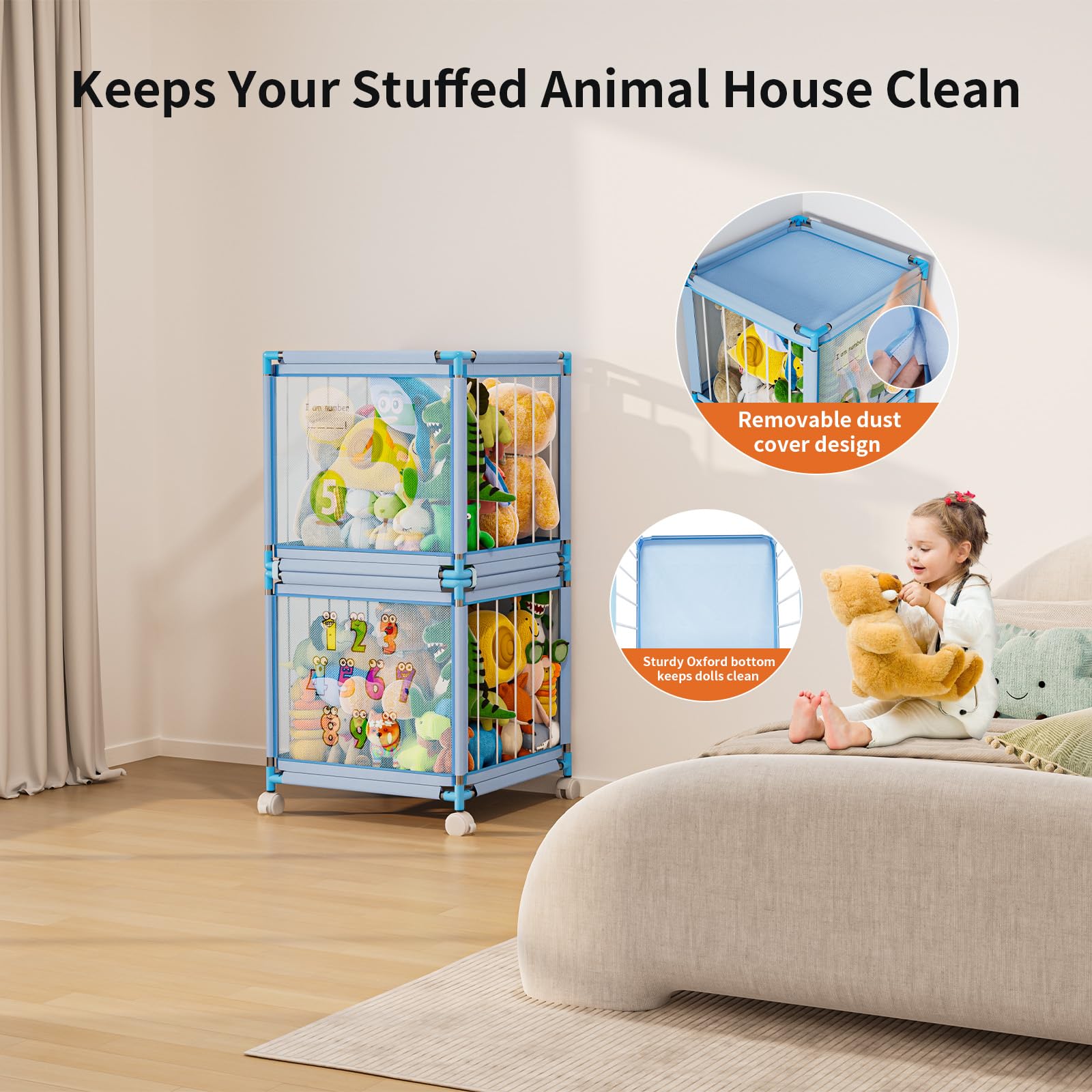 Asacbiiin storage zoo 2-layer design shows breathable mesh and color accents.