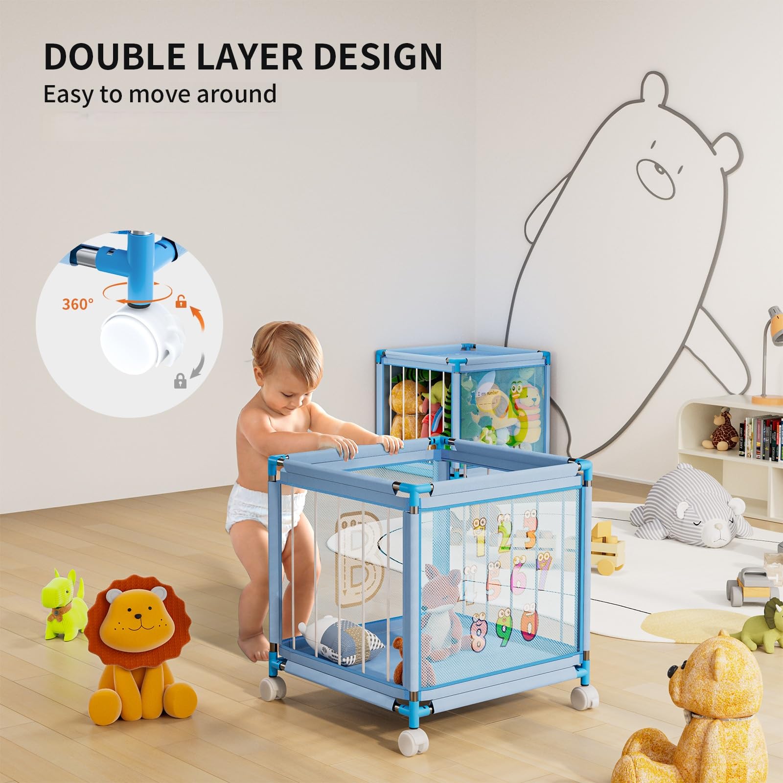 Asacbiiin storage zoo lid and dust cover keep plush clean and tidy.