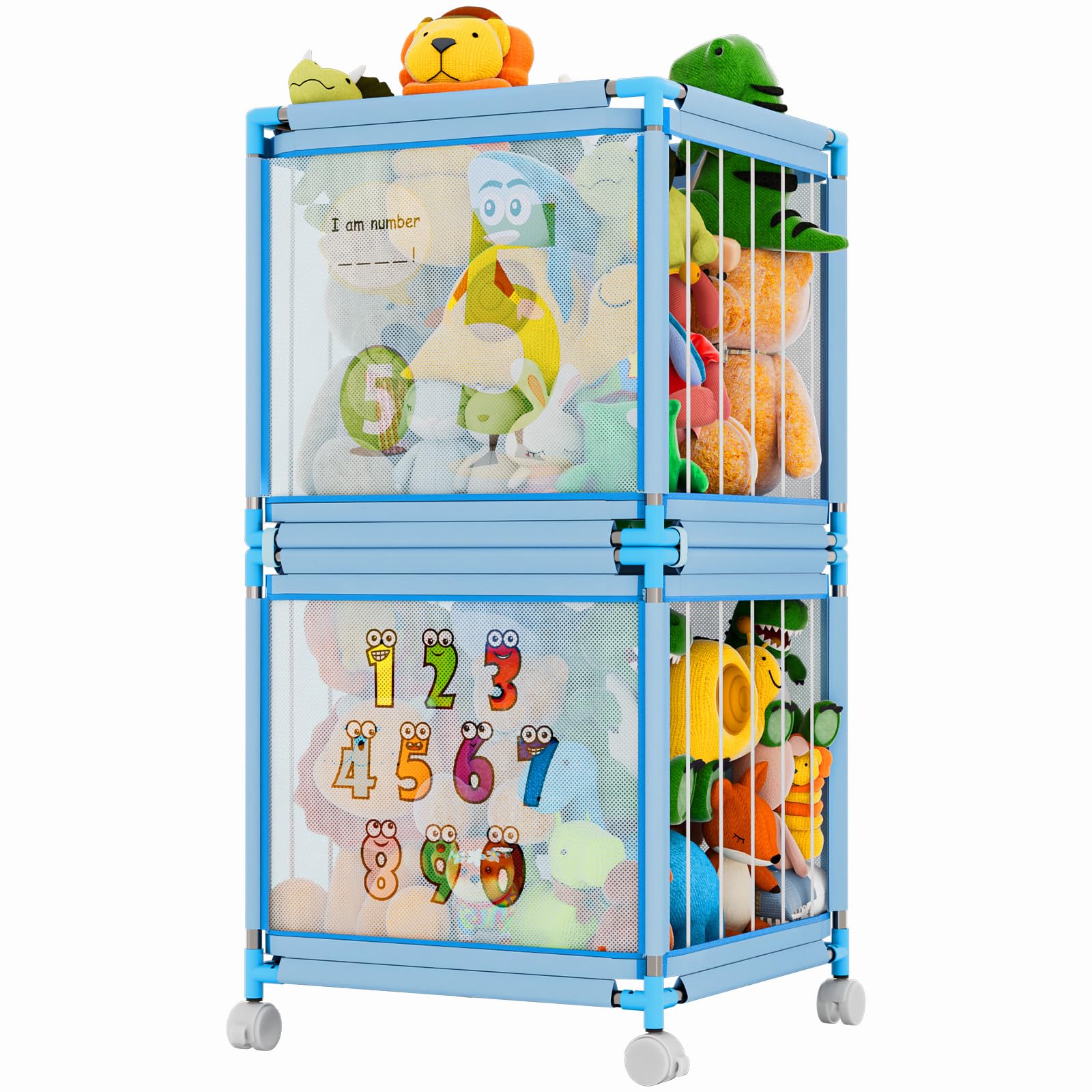 Asacbiiin stuffed animal storage zoo stand demonstrates sturdy, space-saving organization.
