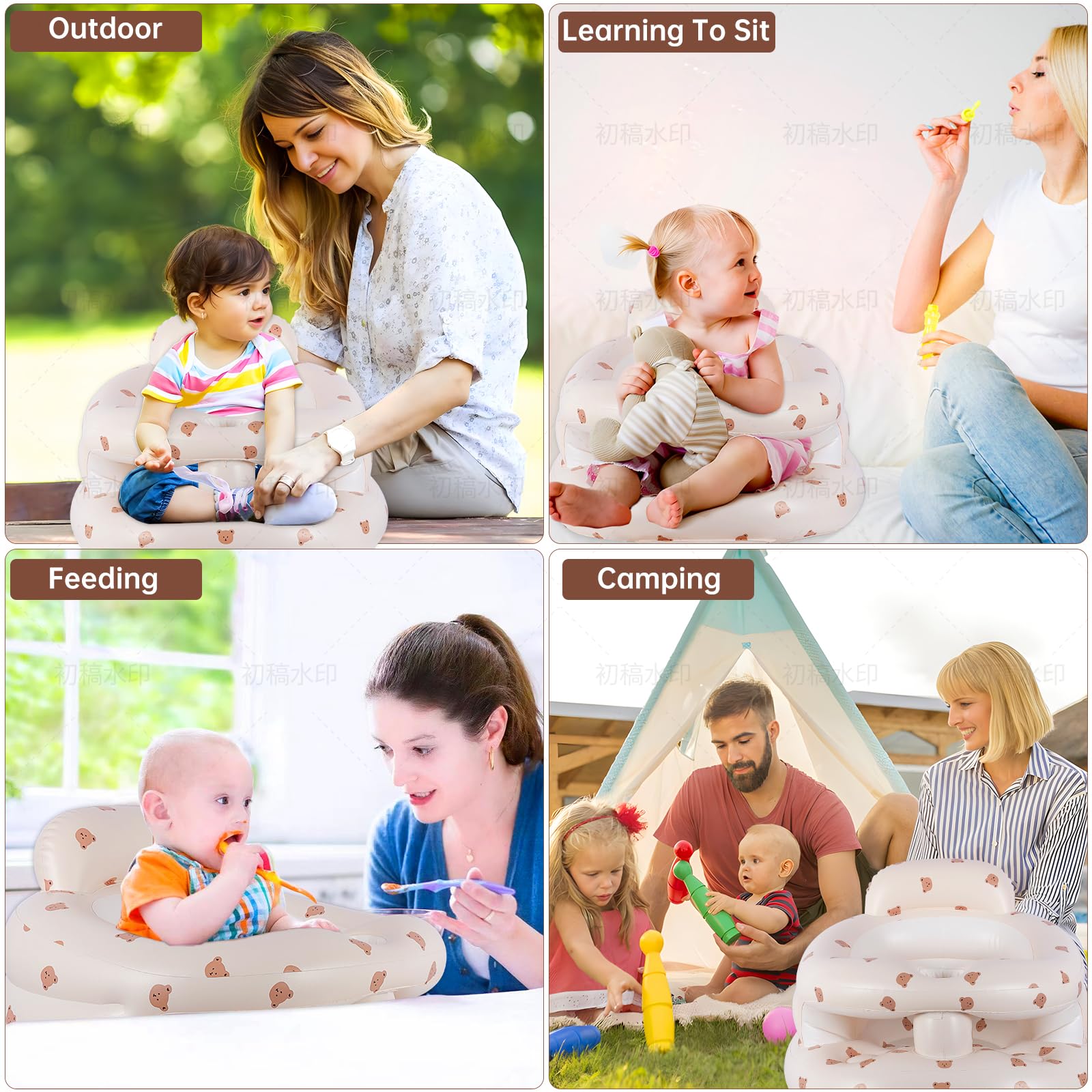 Asamoom baby seat uses non-toxic PVC for a safe, odor-free seating experience.
