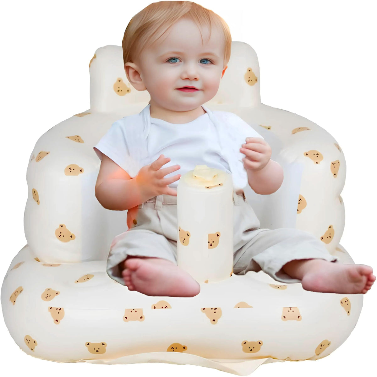 Asamoom baby upseat chair backrest and armrests provide secure seating.