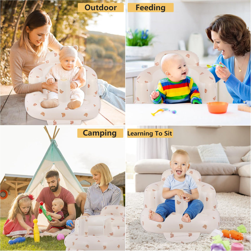 Asamoom versatile floor seat for sitting, feeding, and play.